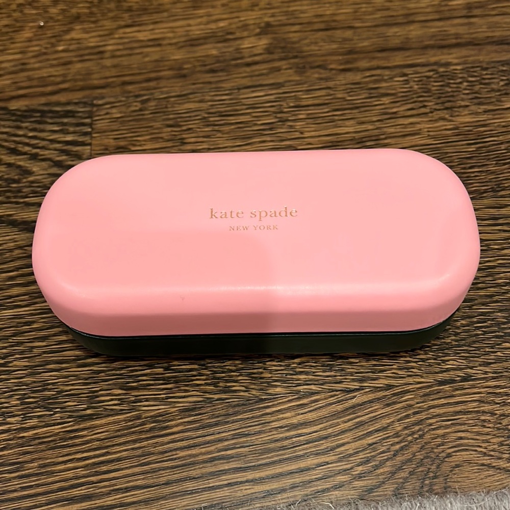 Kate Spade New York hard sunglass case pink and green